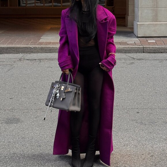 Camila Coelho - Violet Double Breasted Coat SIZE S - Picture 4 of 7